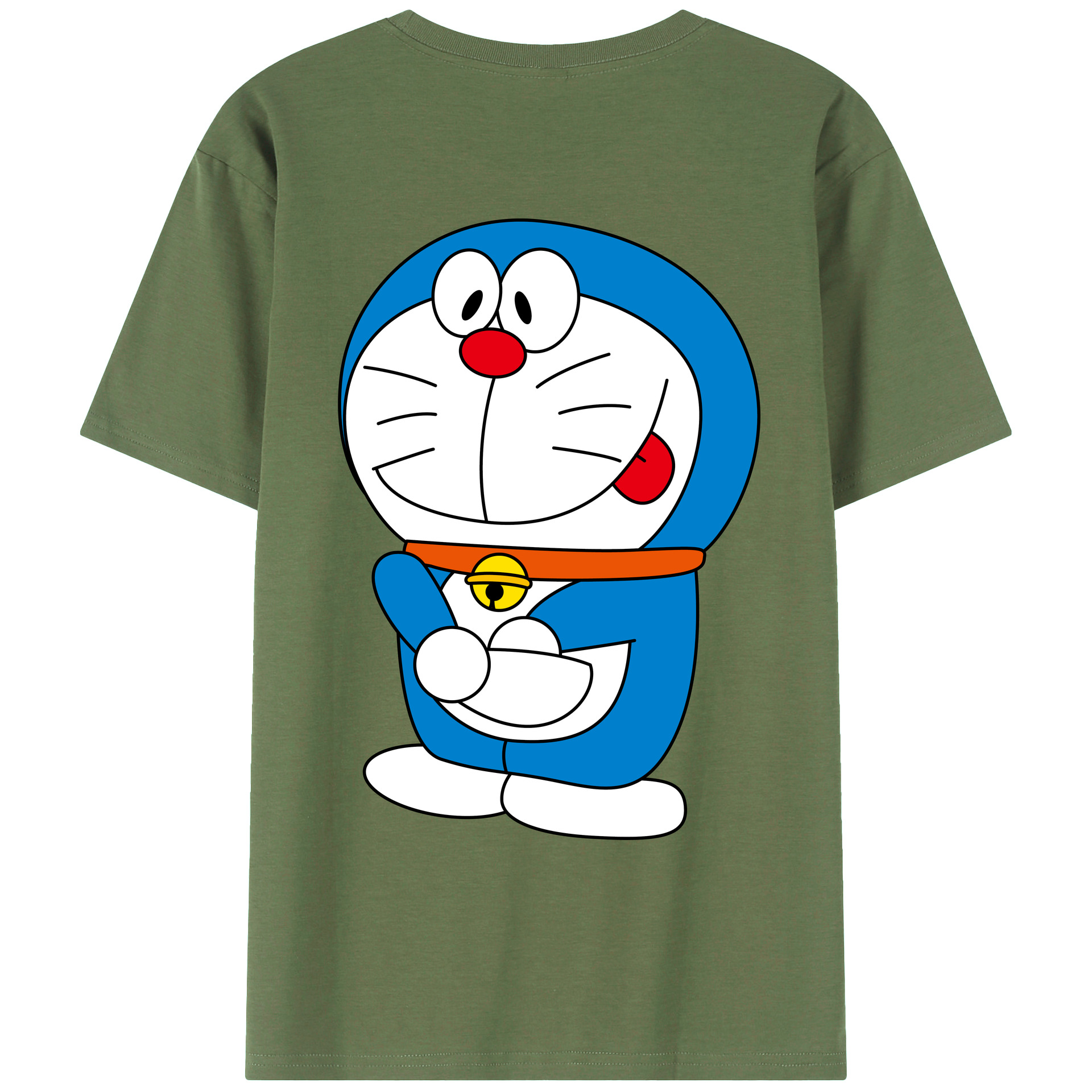（画像用） ドラえもん Doraemon 綿100％ メンズ半袖Tシャツ（バックプリント） 通気性